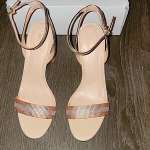 Aldo Rose Gold Sandal Block Heel